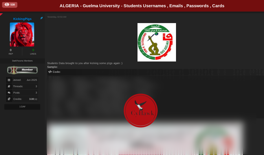 KickingPigs Claims Breach of Algerian University Student Database