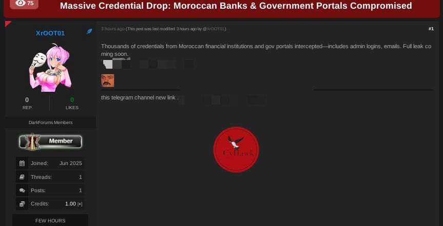 Massive Credential Leak Hits Moroccan Banks and Government Portals