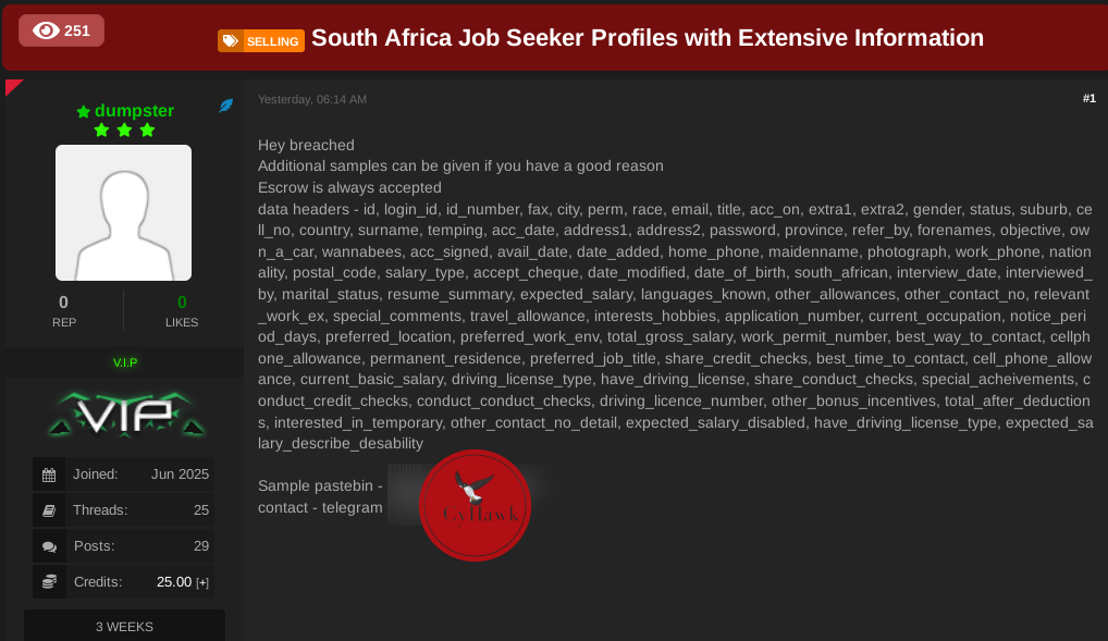 South Africa Recruitment Data Breach Exposes Thousands